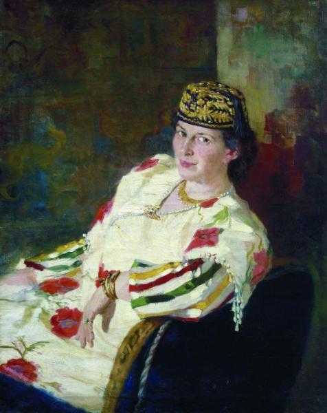 Portrait Of Patroness And Countess Mara Konstantinovna Oliv. by Ilya Yefimovich Repin