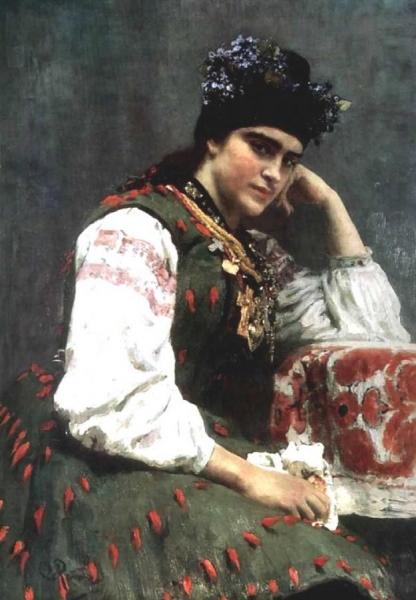 Portrait Of Sophia Dragomirova. by Ilya Yefimovich Repin