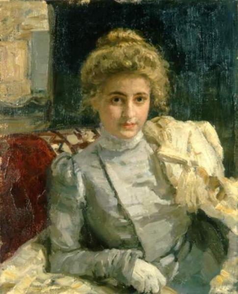Portrait Of Tevashova by Ilya Yefimovich Repin