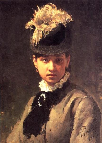 Portrait Of Vera Repina, The Artist's Wife. by Ilya Yefimovich Repin Oil Painting Reproductions