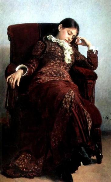 Ilya Yefimovich Repin Rest. Portrait Of Vera Repina, Artist's Wife.