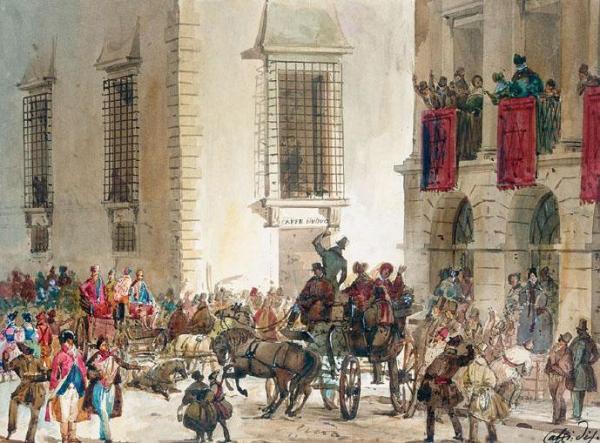 Ippolito Caffi Carnival In The Via Del Corso, Rome