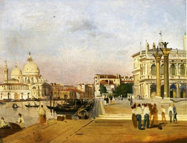 Venice, The Molo Towards Ovest by Ippolito Caffi
