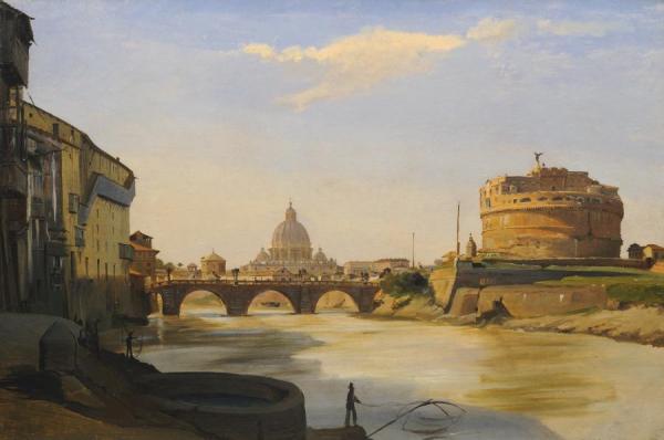 Ippolito Caffi View Of The Castel Sant'angelo, Rome