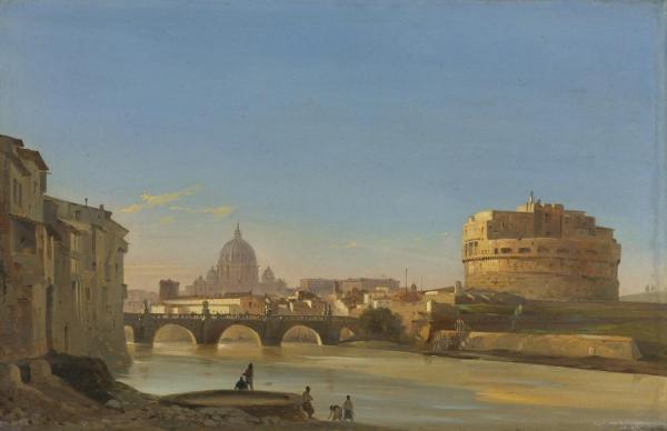 View Of The Roman Forum With The Arch Of Constantine And The Temple Of Venus And Rome by Ippolito Caffi