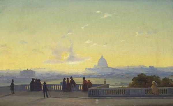 Ippolito Caffi Vue De Rome Depuis Le Pincio