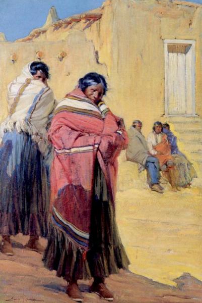 Indians Outside Taos Pueblo by Ira Diamond Gerald Cassidy