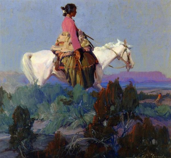 Shepherdess Of The Hills by Ira Diamond Gerald Cassidy Oil Painting Reproductions