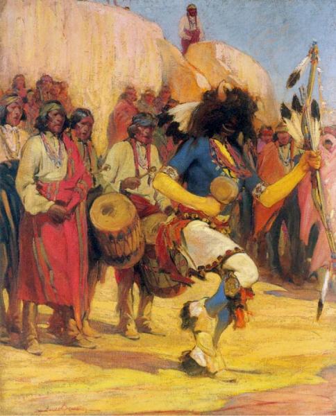 The Buffalo Dancer by Ira Diamond Gerald Cassidy Oil Painting Reproductions
