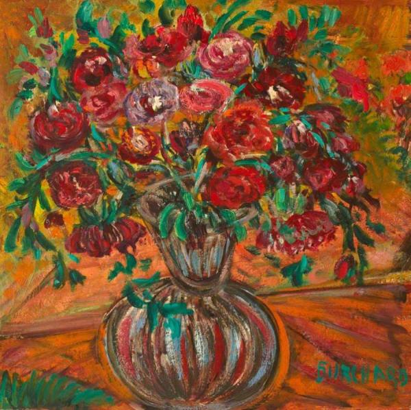 Flowers In A Vase by Irmgard Micaela Burchard Oil Painting Reproductions