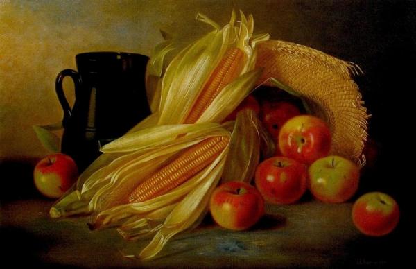 Autumn Still Life With Straw Hat by Irving Lewis Bacon