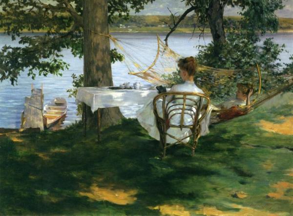 Afternoon Tea On The Teracce by Irving Ramsey Wiles