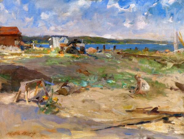 New Suffolk Beach, Peconic by Irving Ramsey Wiles