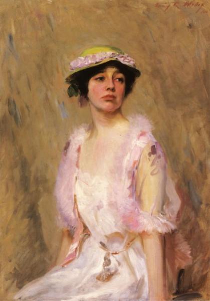 The Little Green Hat by Irving Ramsey Wiles Oil Painting Reproductions