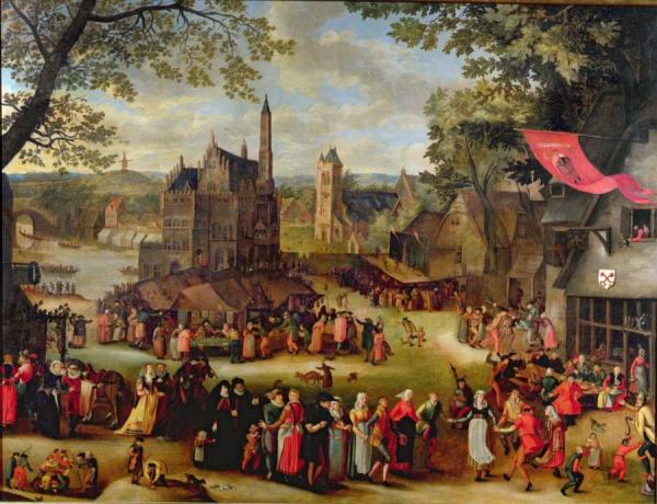 A Flemish Fair by Isaac Claesz Van Swanenburg