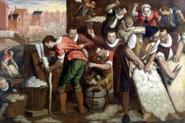 The Removal Of The Wool From The Skins And The Combing by Isaac Claesz Van Swanenburg