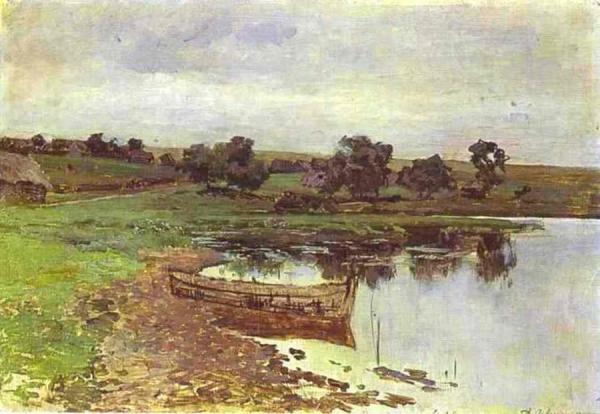 By The Riverside. Study by Isaac Ilich Levitan