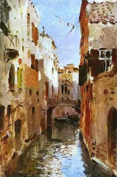 Canal In Venice. Sketch by Isaac Ilich Levitan