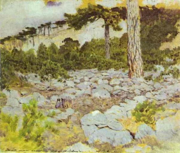 Crimea. In The Mountains. Study by Isaac Ilich Levitan Oil Painting Reproductions