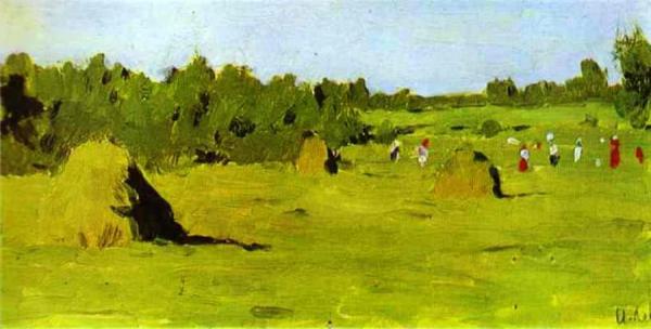 Haymaking. Study by Isaac Ilich Levitan Oil Painting Reproductions