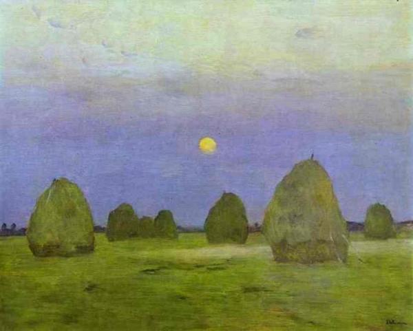 Haystacks. Twilight by Isaac Ilich Levitan