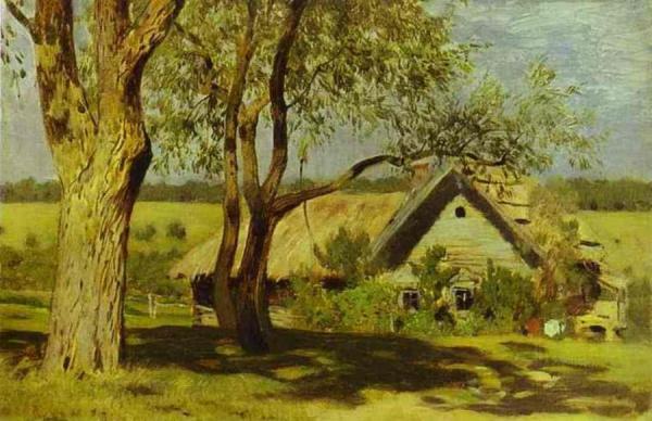 House With Broom-trees. Study by Isaac Ilich Levitan