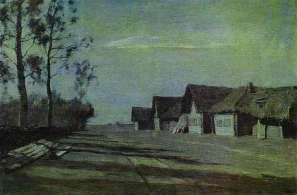 Moonlit Night. A Village by Isaac Ilich Levitan Oil Painting Reproductions