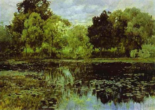 Overgrown Pond. Study by Isaac Ilich Levitan Oil Painting Reproductions