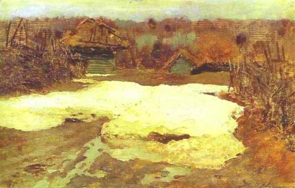The Last Snow. Savvina Sloboda. Study by Isaac Ilich Levitan