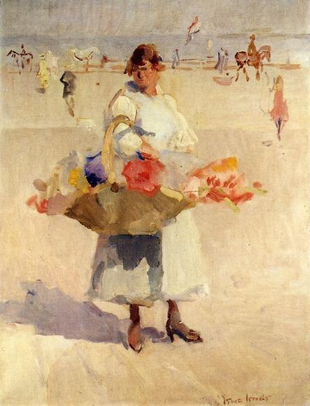 A Flower Girl On The Beach by Isaac Israels