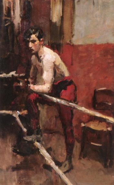 Boxer Theo Huizenaar by Isaac Israels