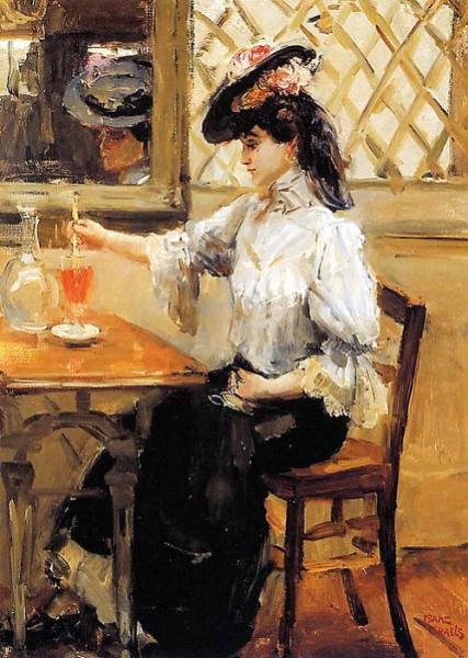 Young Girl Refreshing by Isaac Israels