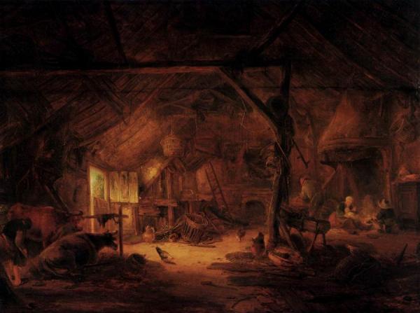 Barn Interior by Isaac Van Ostade