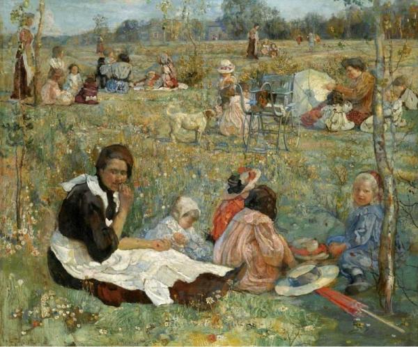 Nurse With Children by Isaak Brodsky