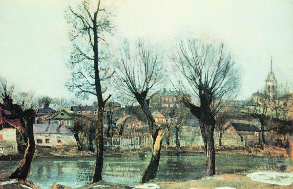 Pskov. Willows by Isaak Brodsky Oil Painting Reproductions