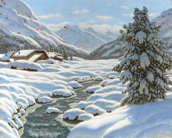 Ivan Fedorovich Choultse Winter Scene In The Alps