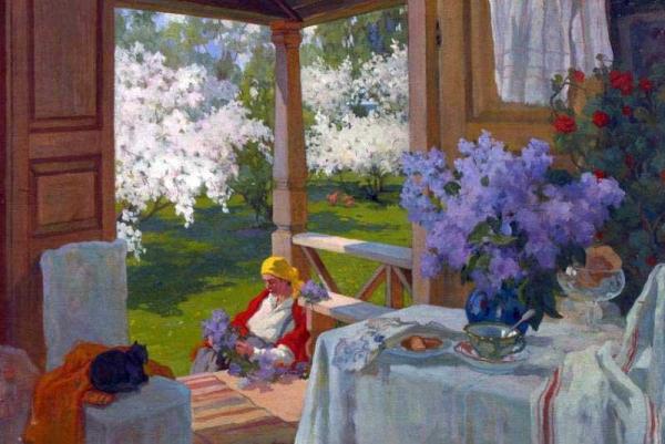 At The Dacha by Ivan Goryushkin-sorokopudov