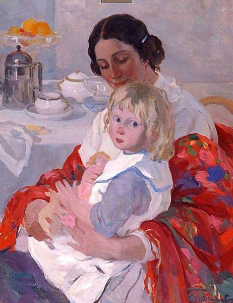 Mother And Child by Ivan Goryushkin-sorokopudov