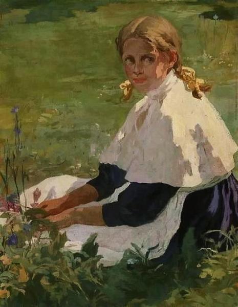 Portrait Of A Schoolgirl by Ivan Goryushkin-sorokopudov
