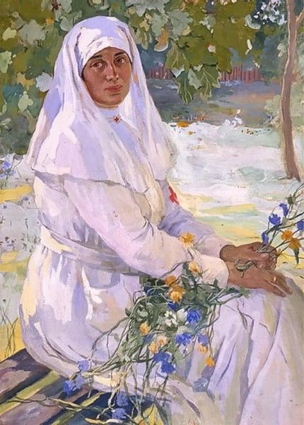 Portrait Of A Sister Of Mercy by Ivan Goryushkin-sorokopudov