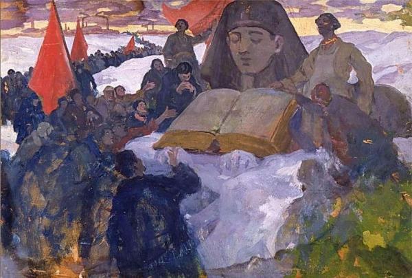 Revolution (study) by Ivan Goryushkin-sorokopudov Oil Painting Reproductions