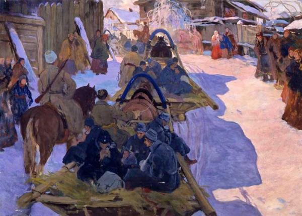 The Arrival Of Prisoners by Ivan Goryushkin-sorokopudov