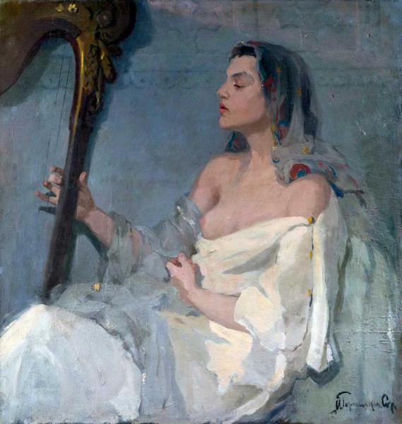 The Harpist by Ivan Goryushkin-sorokopudov