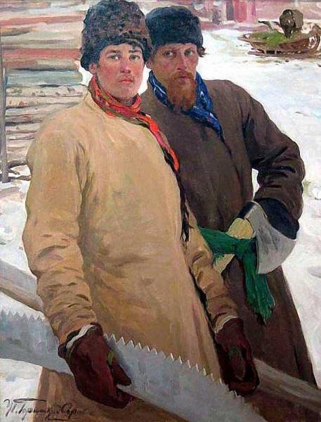 Woodcutters by Ivan Goryushkin-sorokopudov