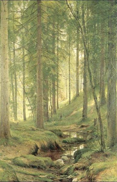 Brook In A Forest by Ivan Ivanovich Shishkin