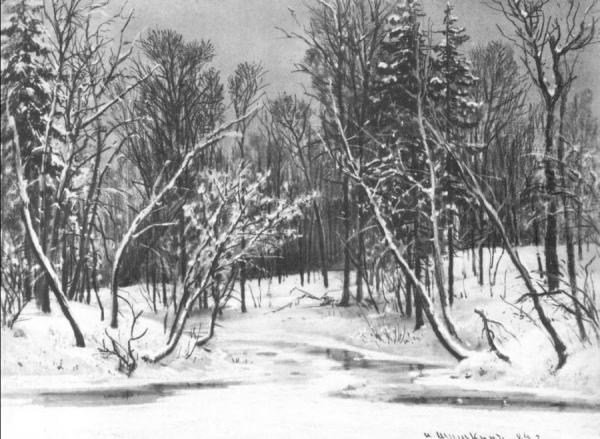 Brook In A Forest by Ivan Ivanovich Shishkin