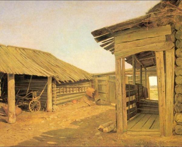 Country Courtyard by Ivan Ivanovich Shishkin
