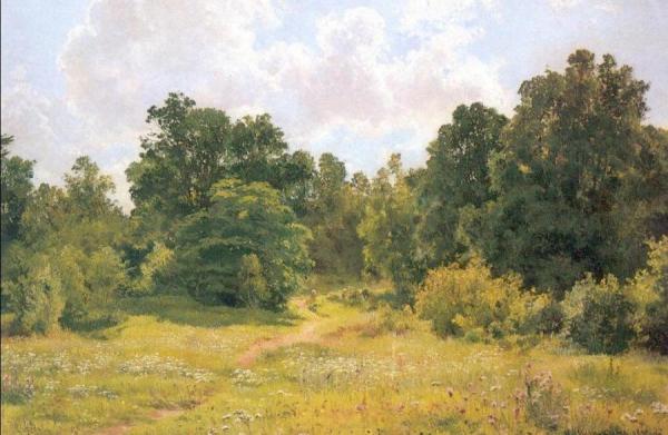 Deciduous Forest Edge (etude) by Ivan Ivanovich Shishkin