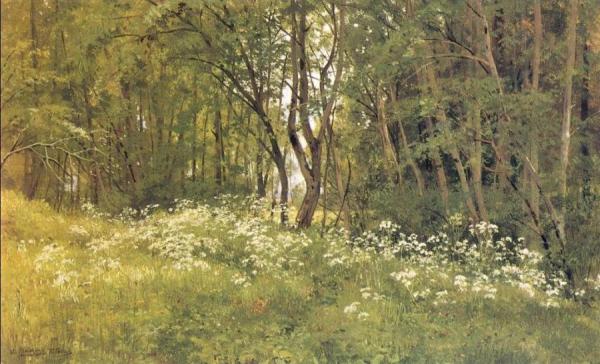 Flowers On An Edge Of A Wood by Ivan Ivanovich Shishkin