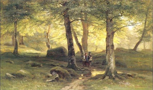 In Grove by Ivan Ivanovich Shishkin